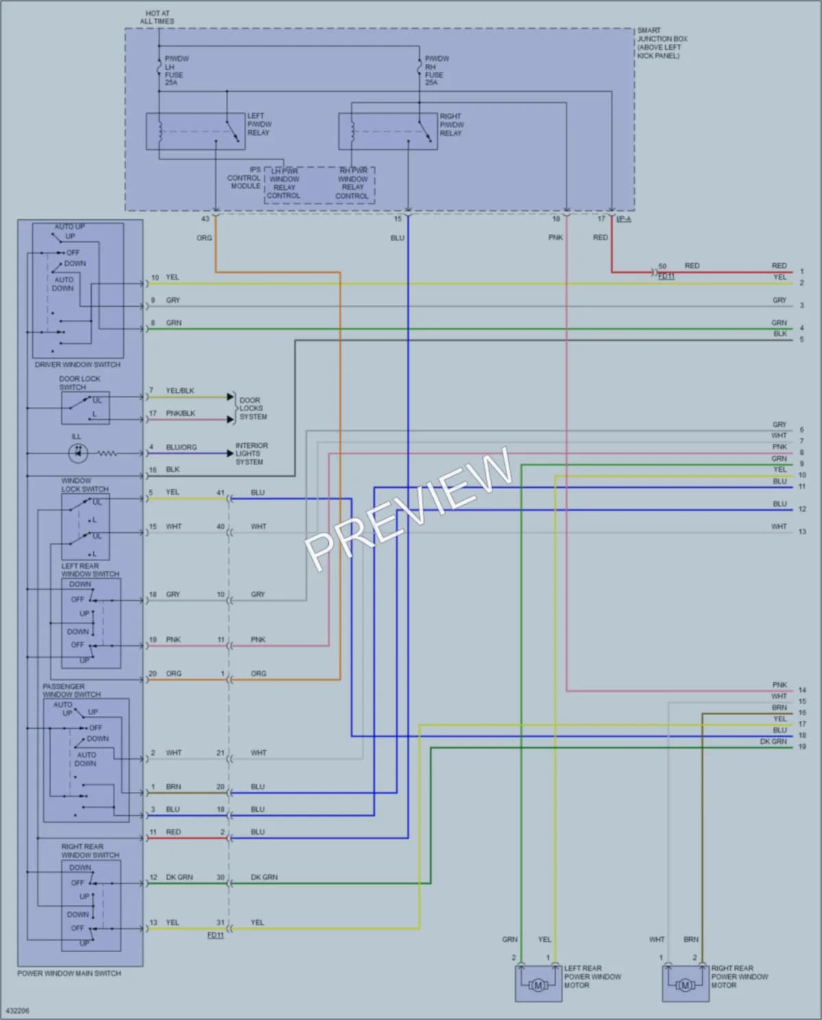 2014 Kia Optima Power Windows wiring diagram preview