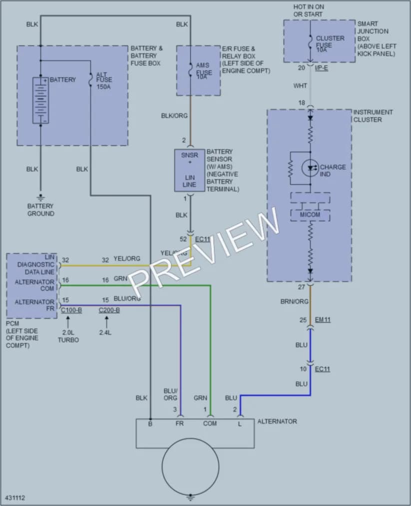 2014 Kia Optima Starting Charging wiring diagram preview