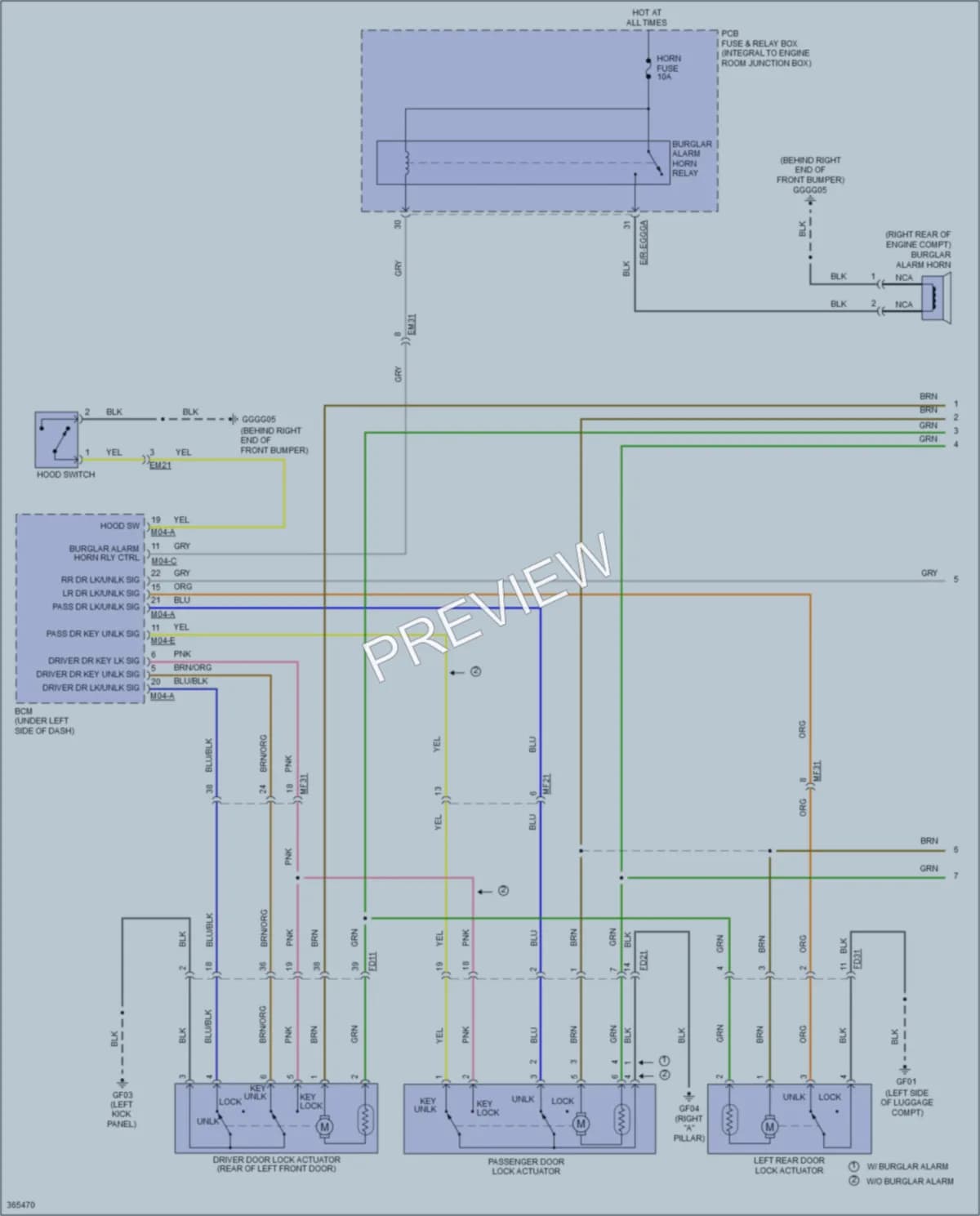 2014 Kia Rio Power Door Locks wiring diagram preview