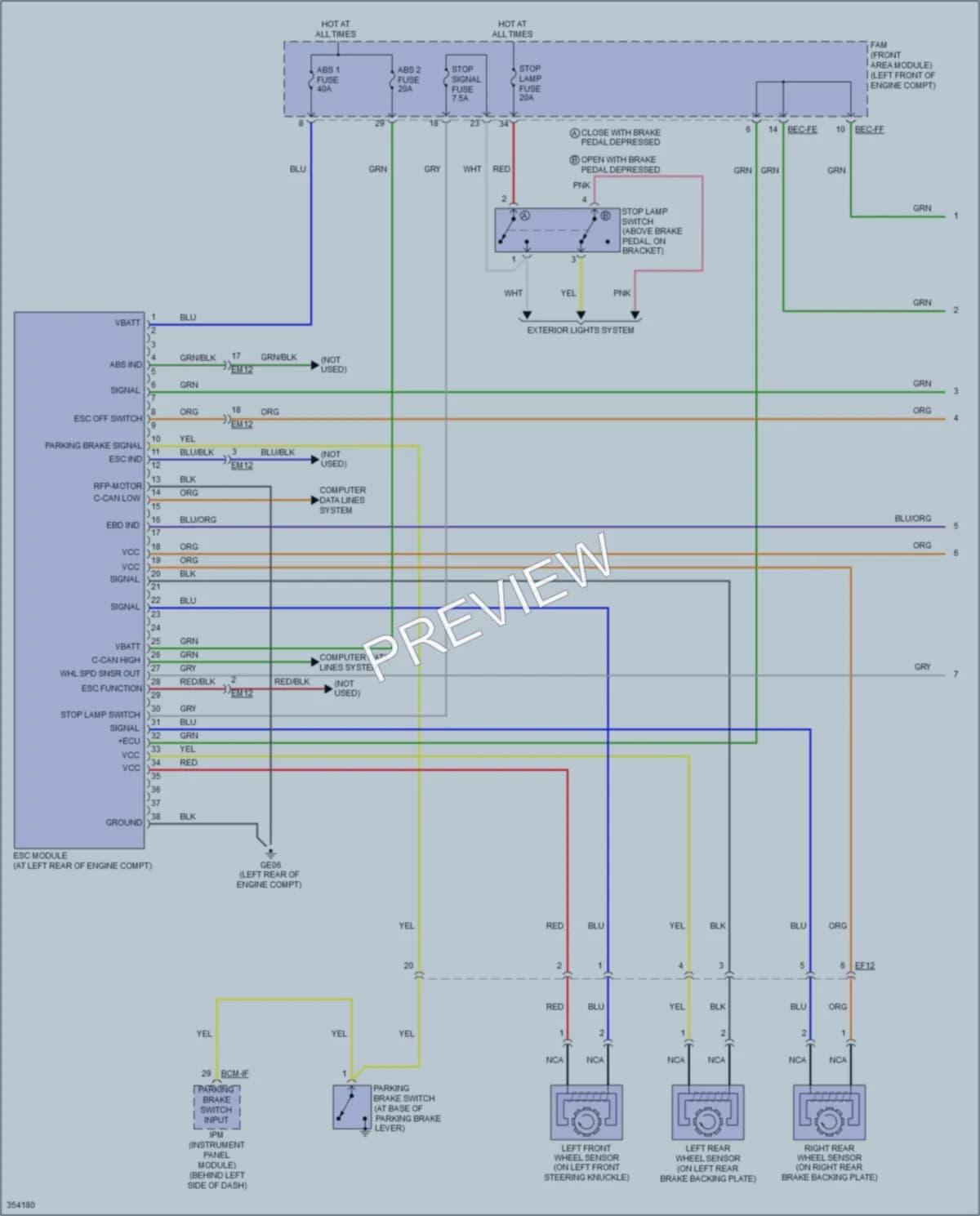 2014 Kia Sedona Anti Lock Brakes wiring diagram preview