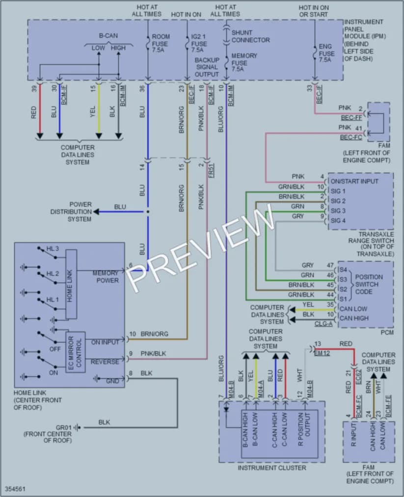 2014 Kia Sedona Power Mirrors wiring diagram preview