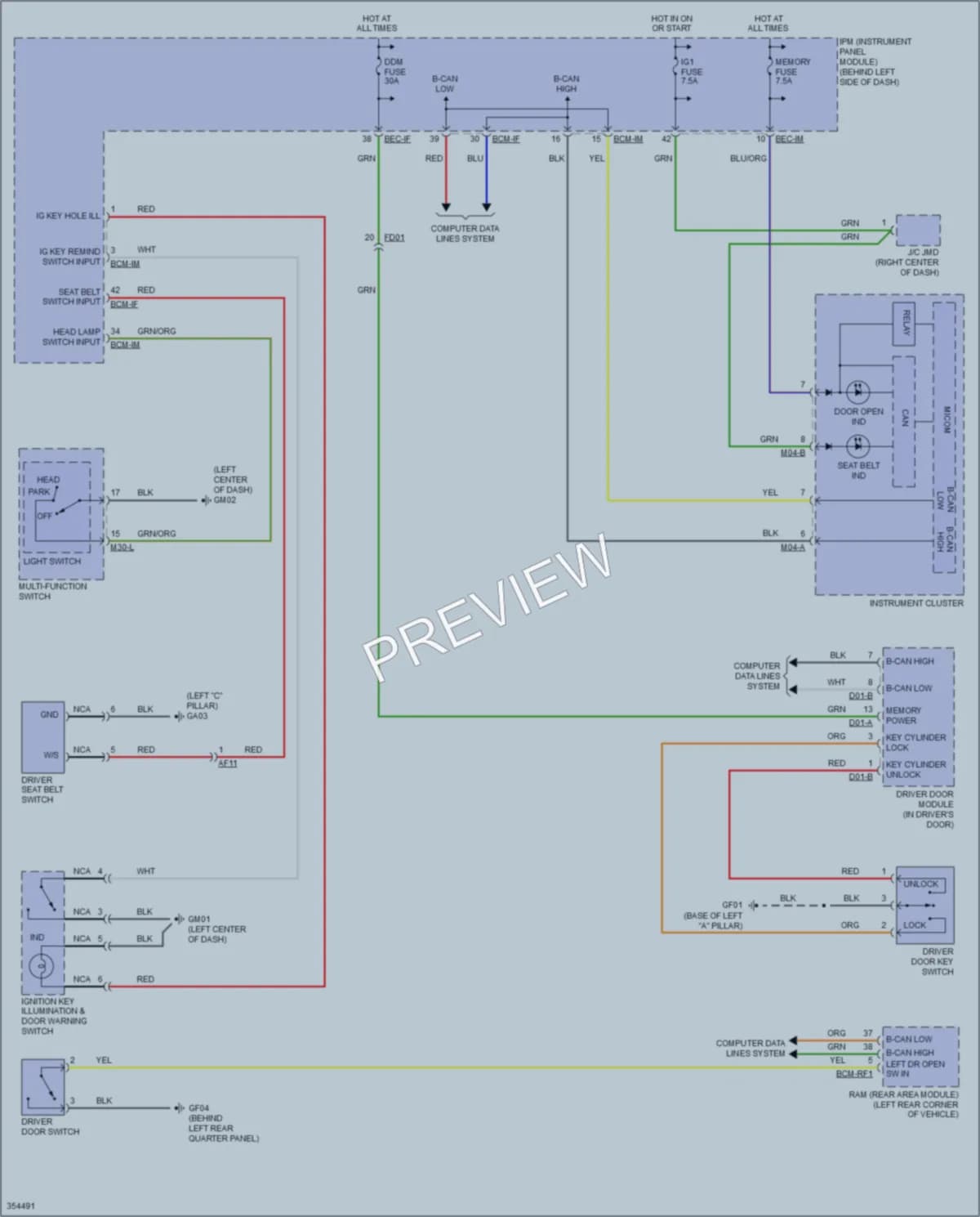 2014 Kia Sedona Warning Systems wiring diagram preview