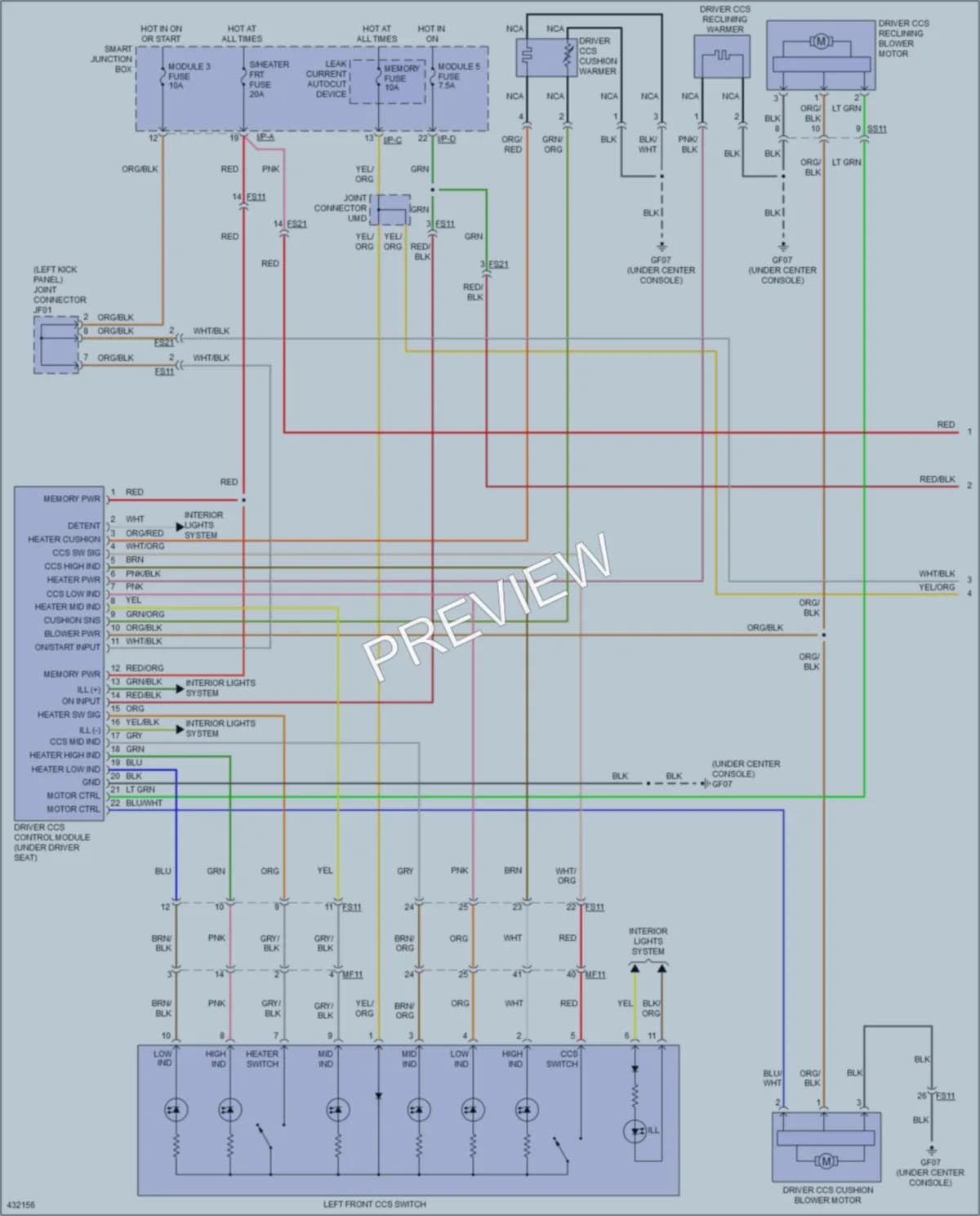 2014 Kia Sorento Power Seats wiring diagram preview