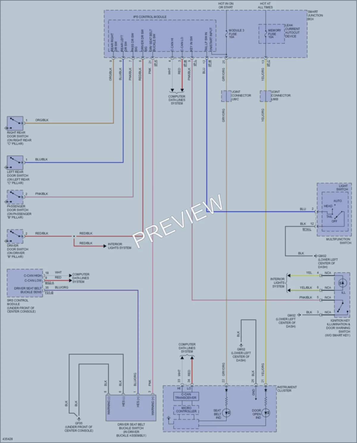 2014 Kia Sorento Warning Systems wiring diagram preview