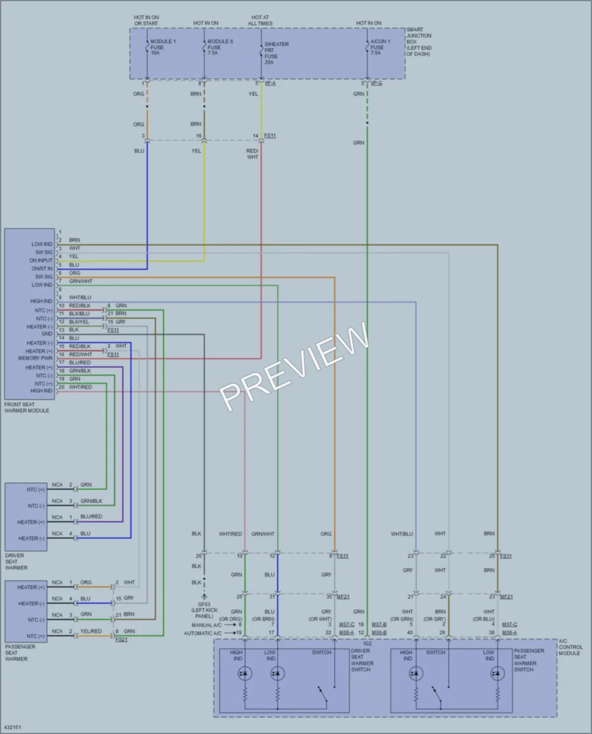 2014 Kia Soul Power Seats wiring diagram preview