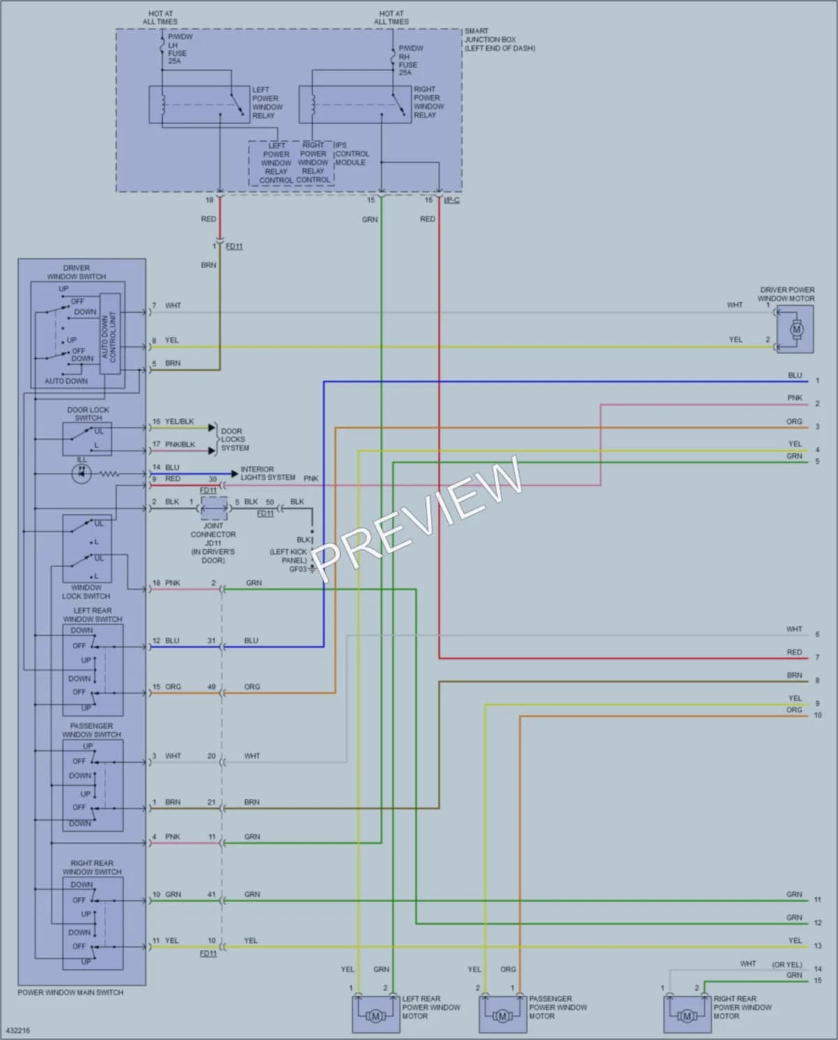 2014 Kia Soul Power Windows wiring diagram preview