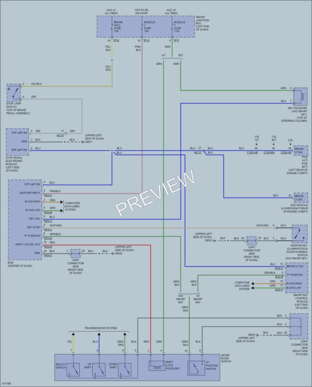 2014 Kia Soul Shift Interlock wiring diagram preview