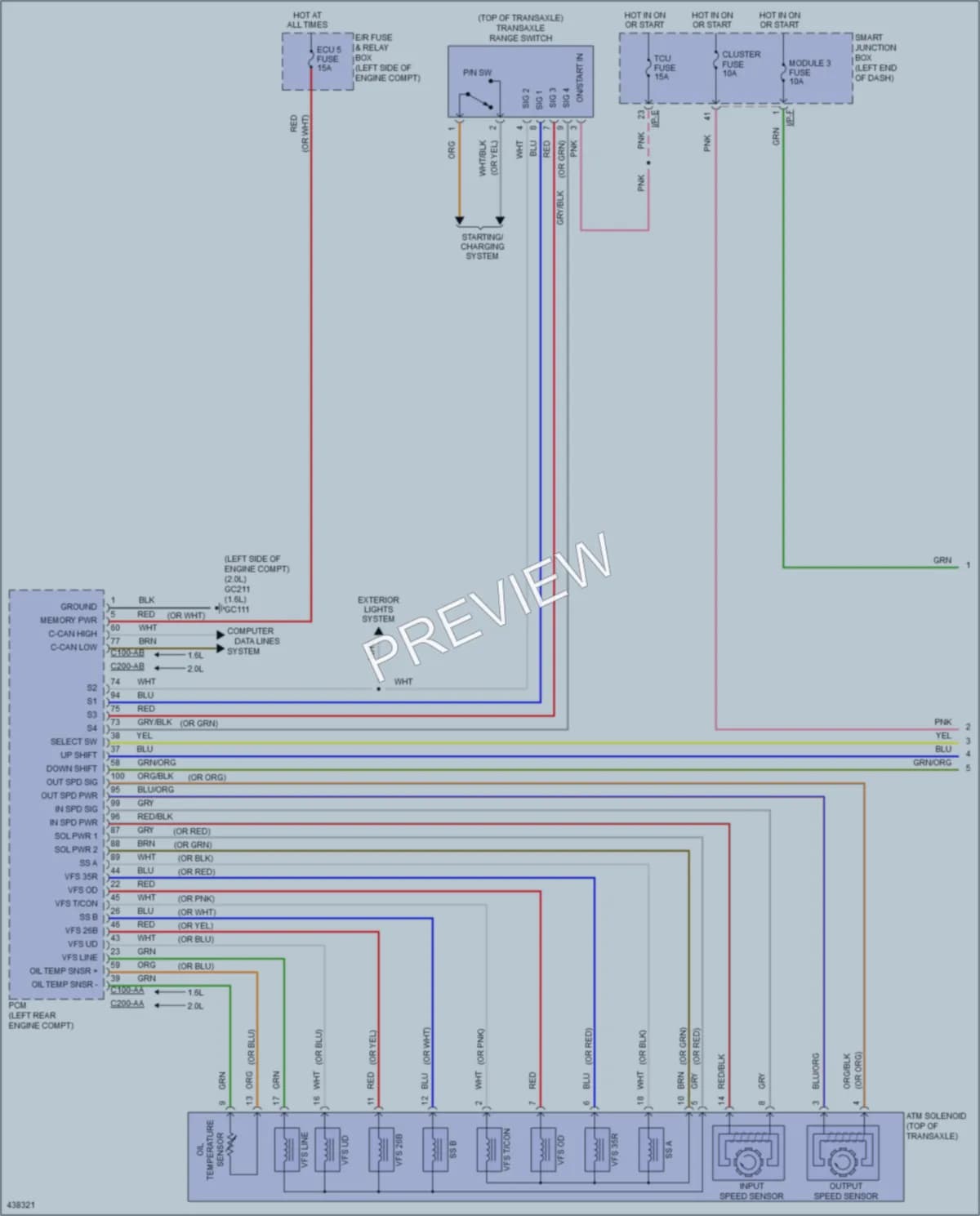 2014 Kia Soul Transmission wiring diagram preview