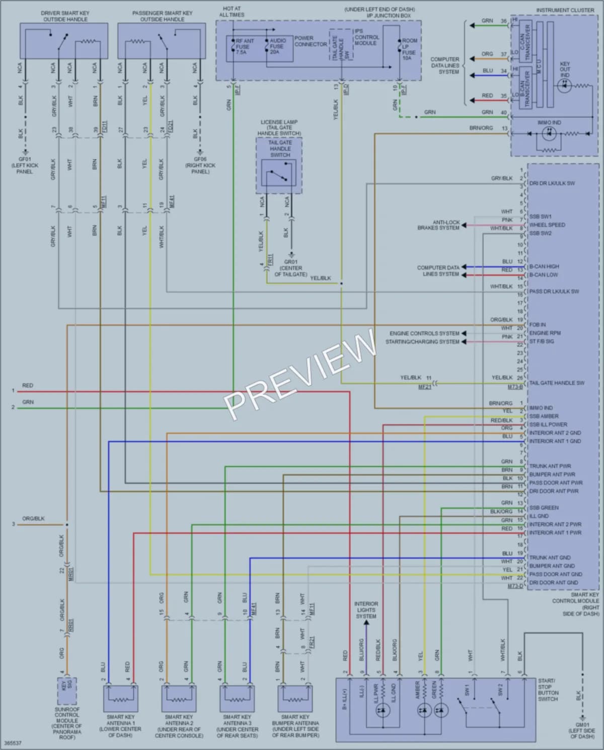 2014 Kia Sportage Anti Theft wiring diagram preview