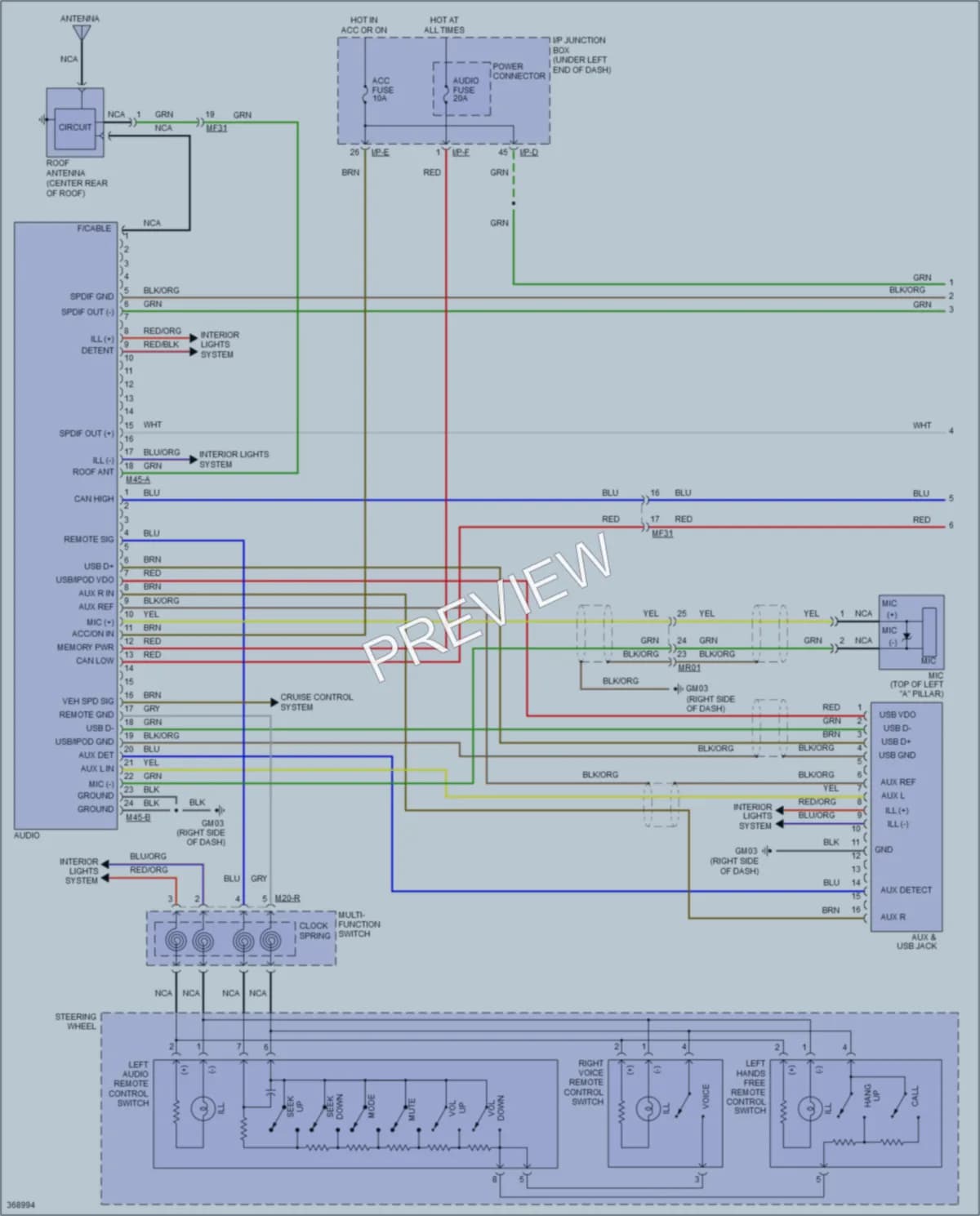 2014 Kia Sportage Radio wiring diagram preview