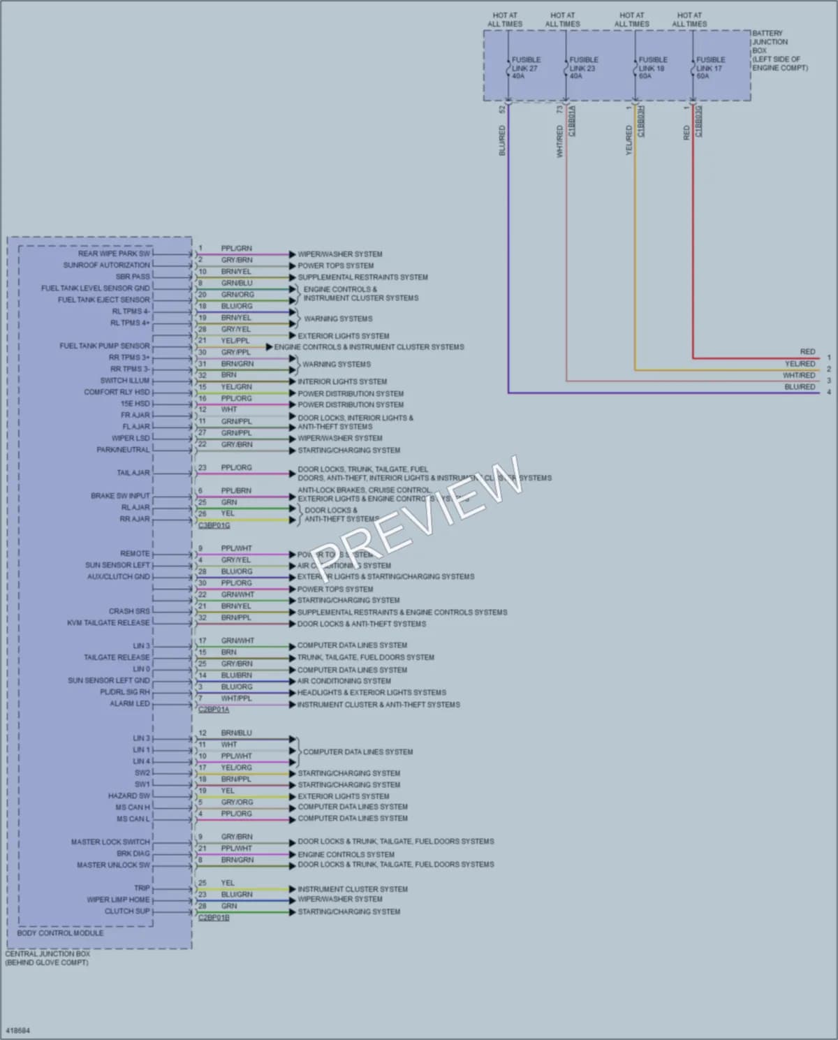 2014 LandRover LR2 Body Control Modules wiring diagram preview