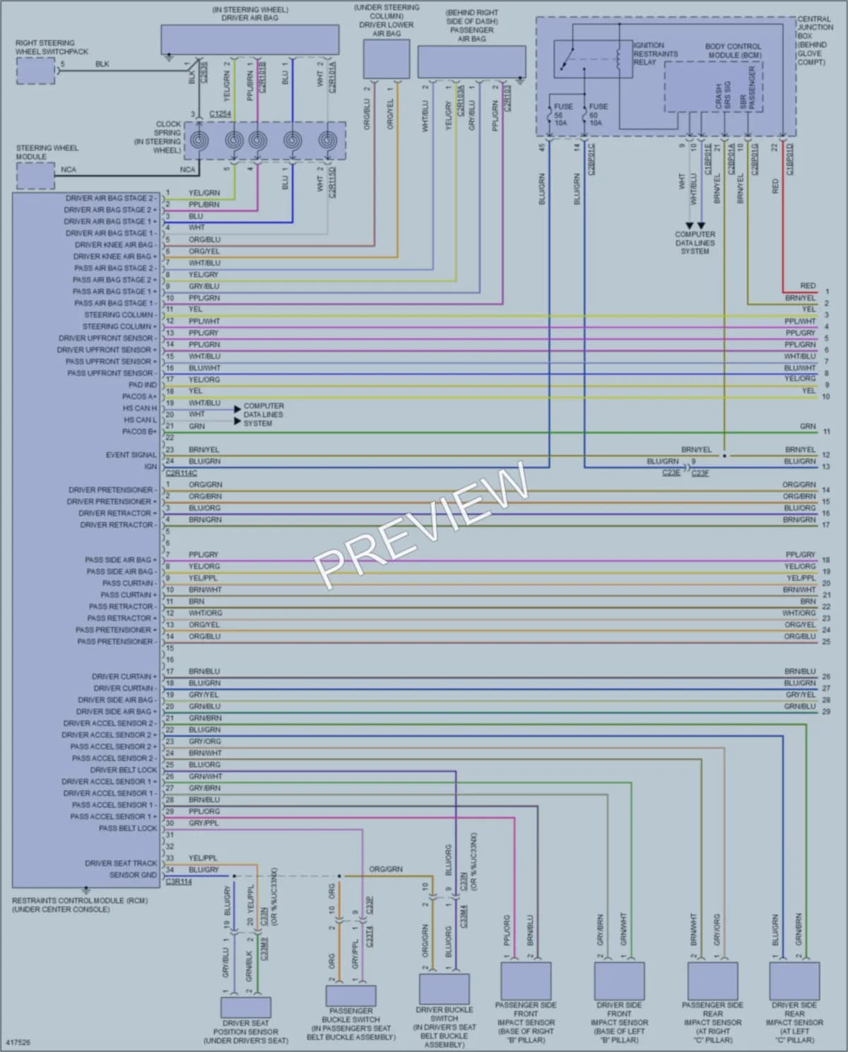 2014 LandRover LR2 Supplemental Restraints wiring diagram preview