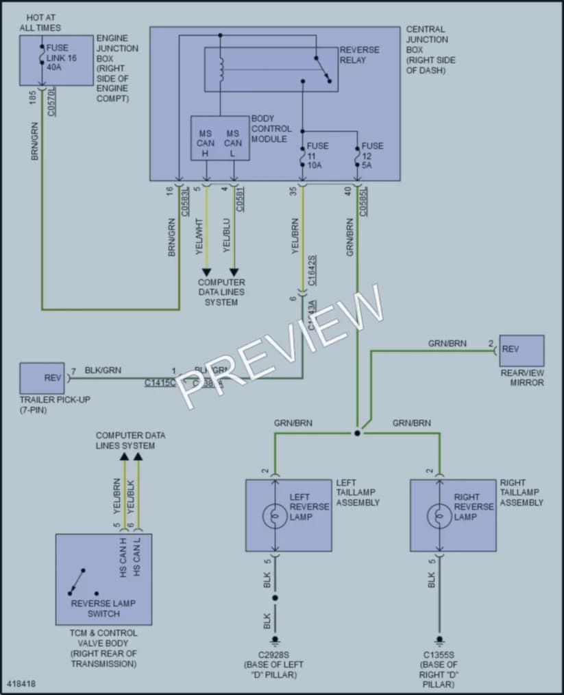 2014 LandRover LR4 Exterior Lights wiring diagram preview