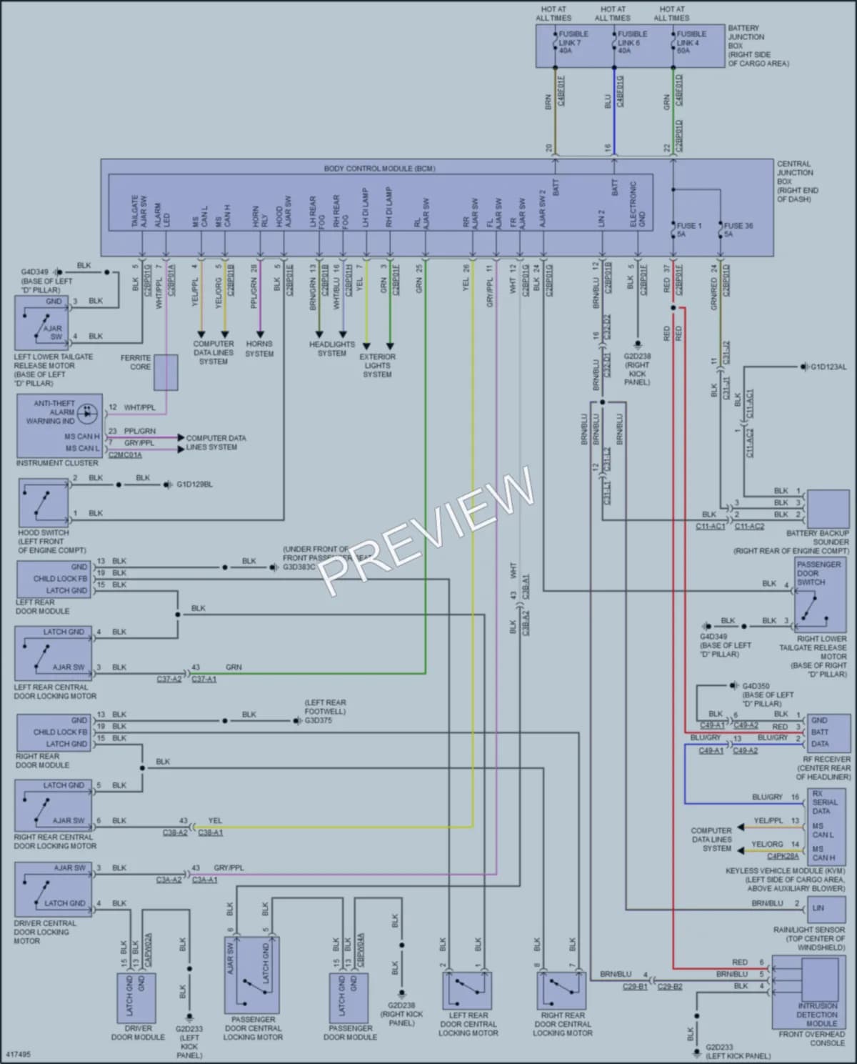 2014 LandRover RangeRover Anti Theft wiring diagram preview