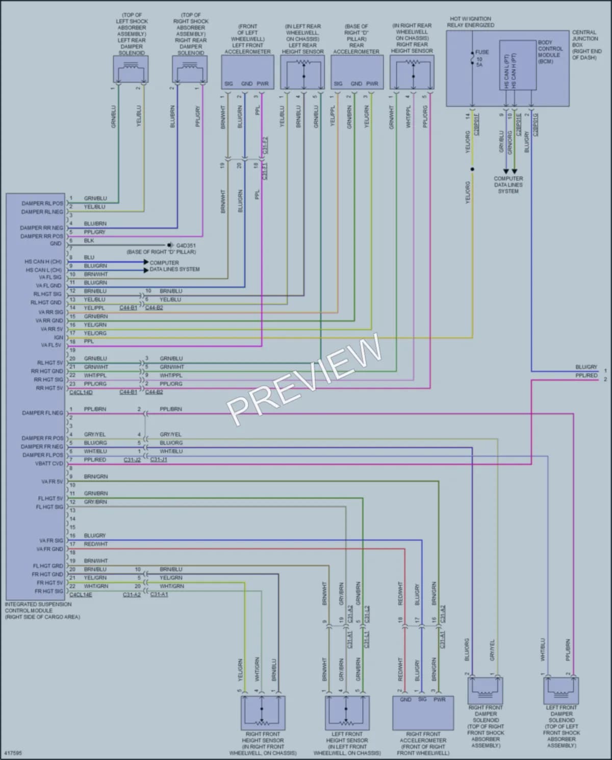 2014 LandRover RangeRover Electronic Suspension wiring diagram preview