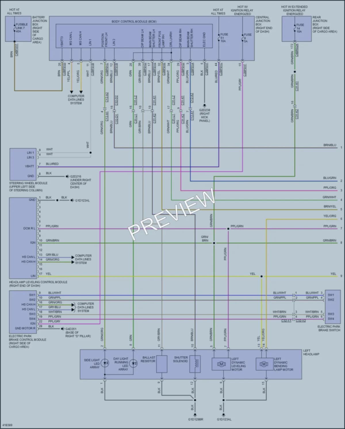 2014 LandRover RangeRover Headlights wiring diagram preview