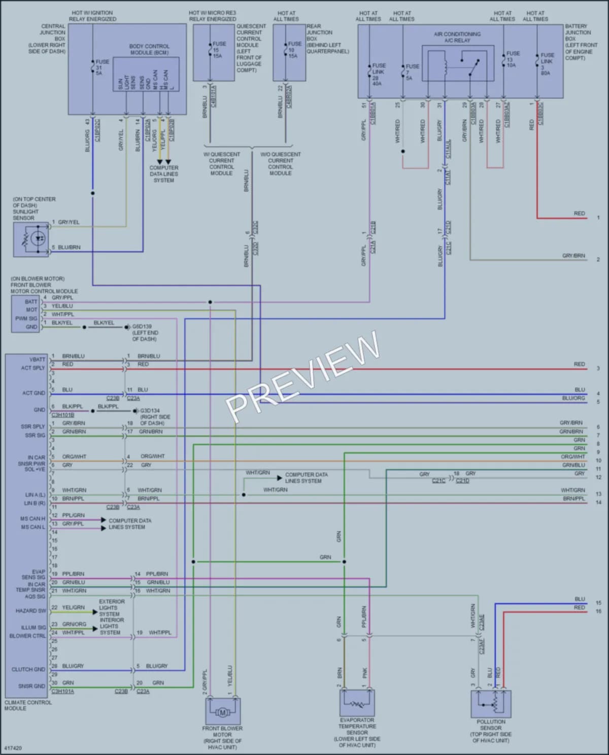 2014 LandRover RangeRoverEvoque Air Conditioning wiring diagram preview
