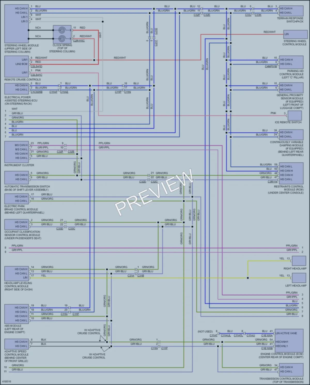 2014 LandRover RangeRoverEvoque Computer Data Lines wiring diagram preview