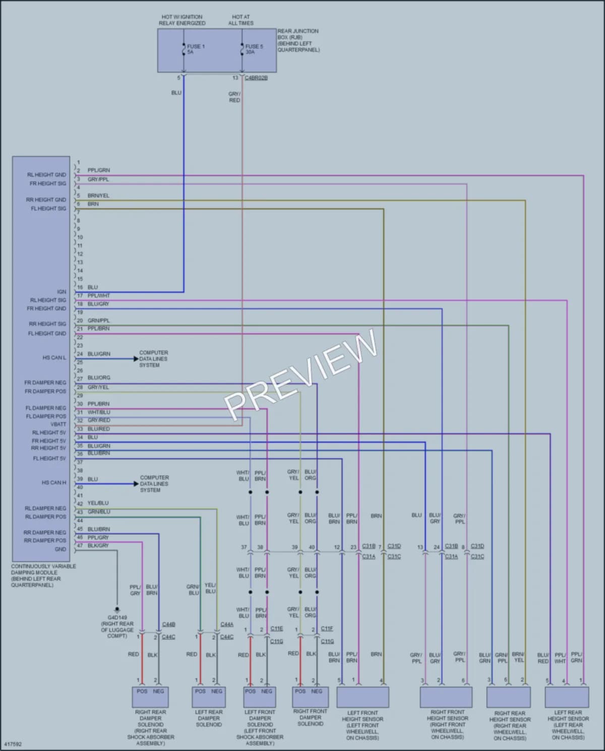 2014 LandRover RangeRoverEvoque Electronic Suspension wiring diagram preview