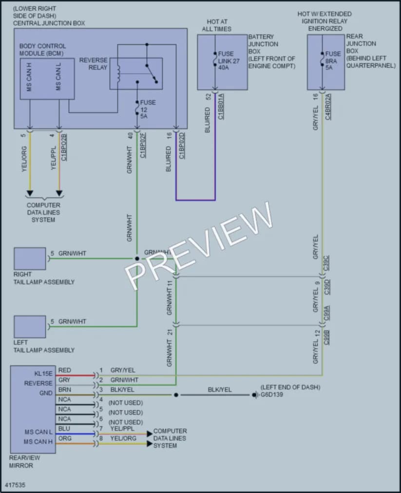 2014 LandRover RangeRoverEvoque Power Mirrors wiring diagram preview