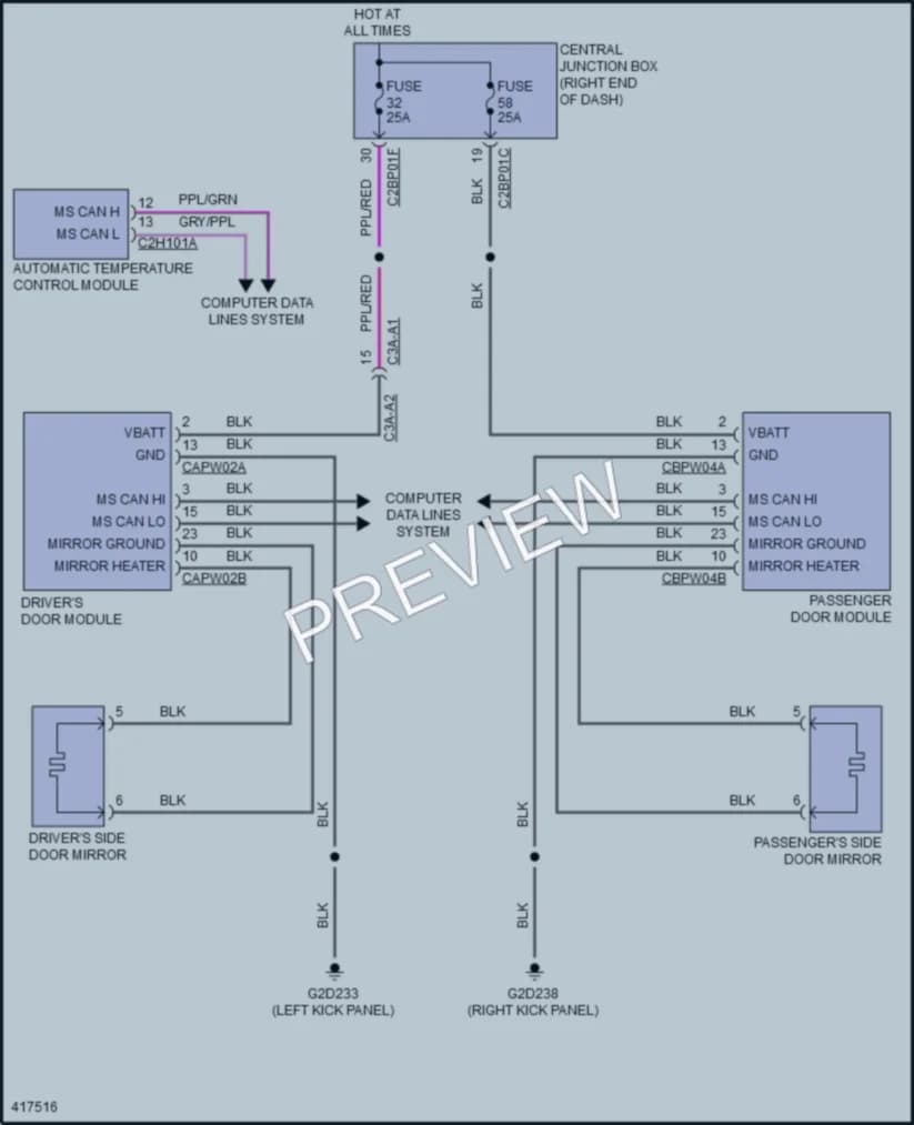 2014 LandRover RangeRoverSport Defoggers wiring diagram preview