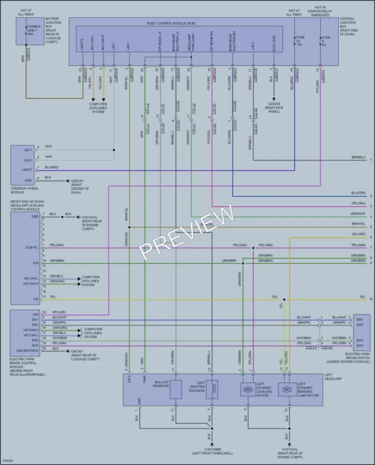 2014 LandRover RangeRoverSport Headlights wiring diagram preview