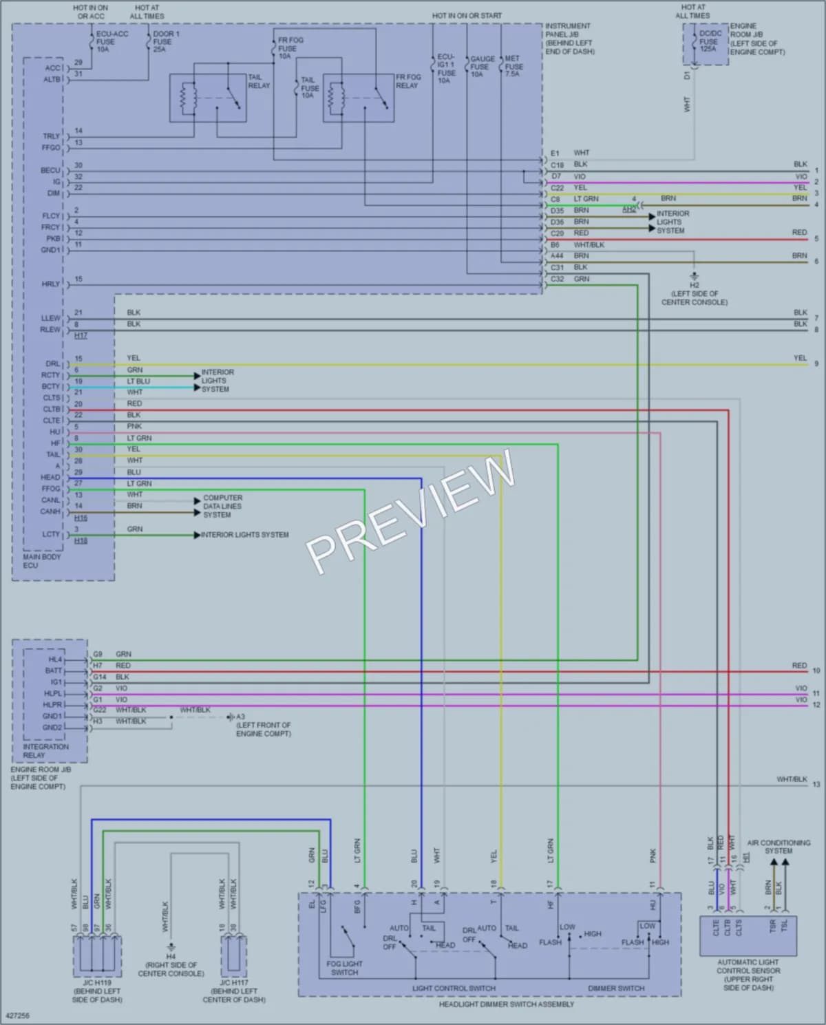 2014 Lexus CT200h Headlights wiring diagram preview