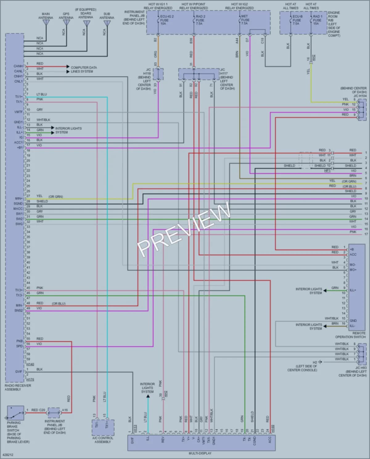 2014 Lexus CT200h Navigation wiring diagram preview
