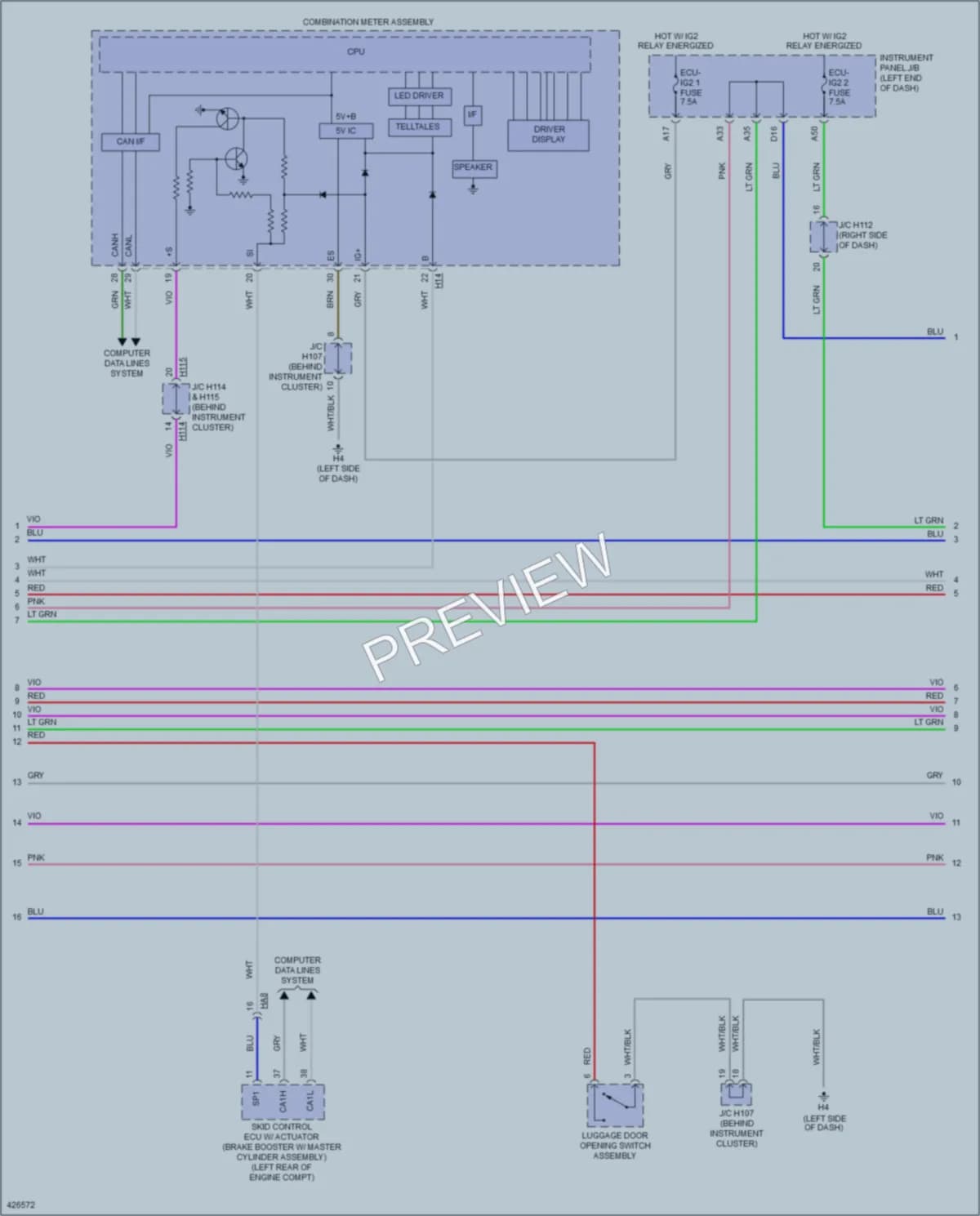 2014 Lexus ES300h Anti Theft wiring diagram preview