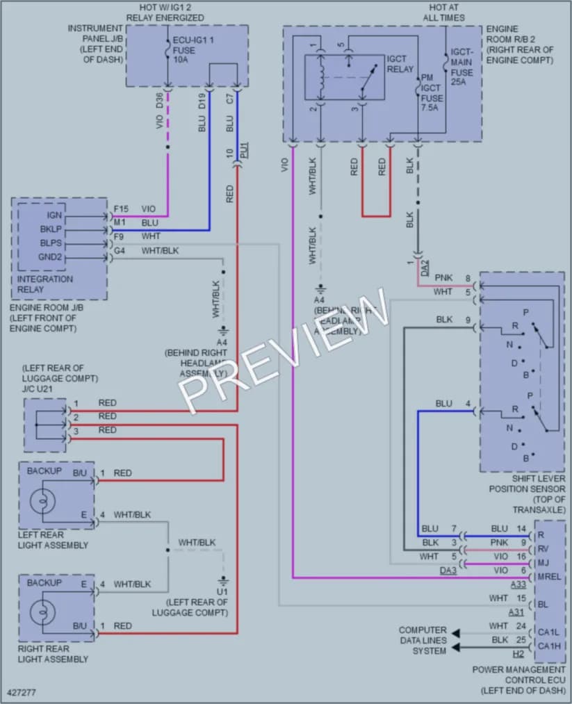 2014 Lexus ES300h Exterior Lights wiring diagram preview