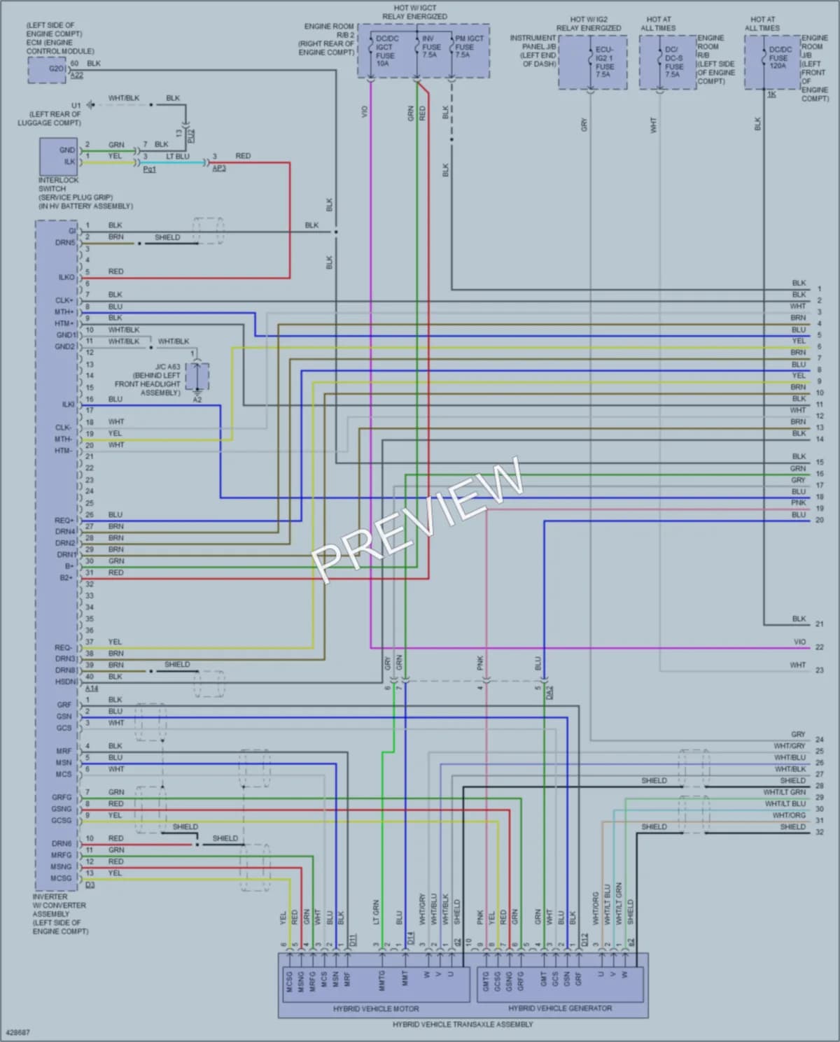 2014 Lexus ES300h Transmission wiring diagram preview
