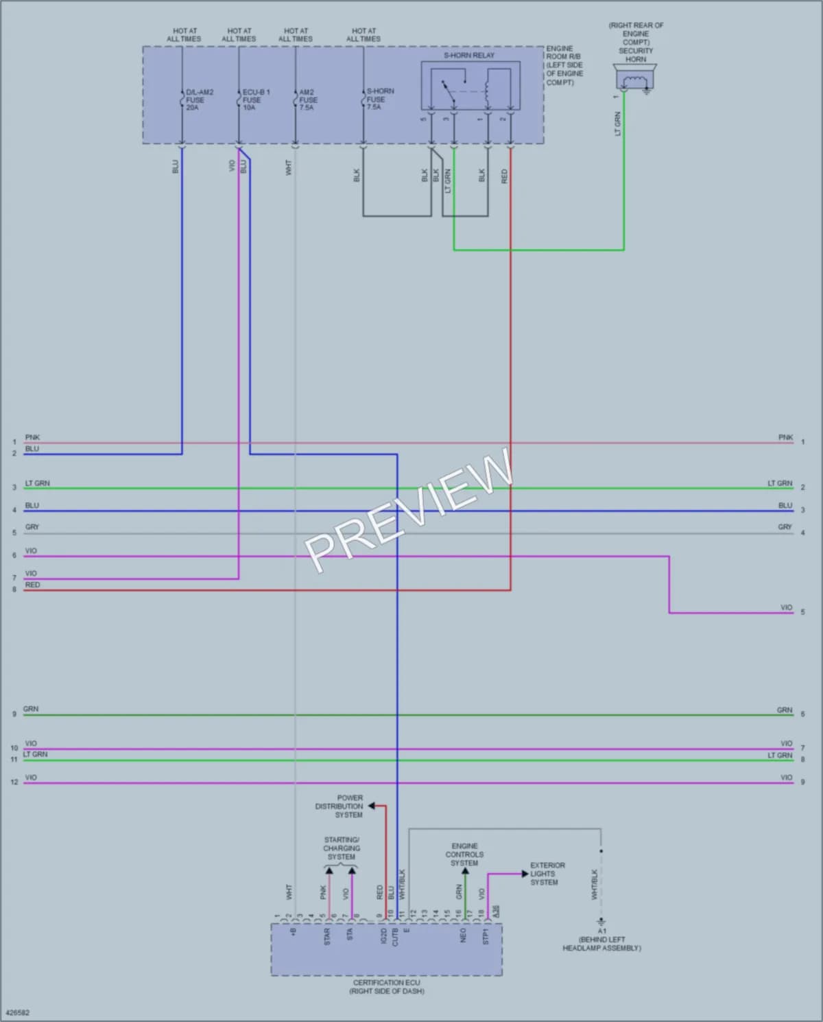 2014 Lexus ES350 Anti Theft wiring diagram preview
