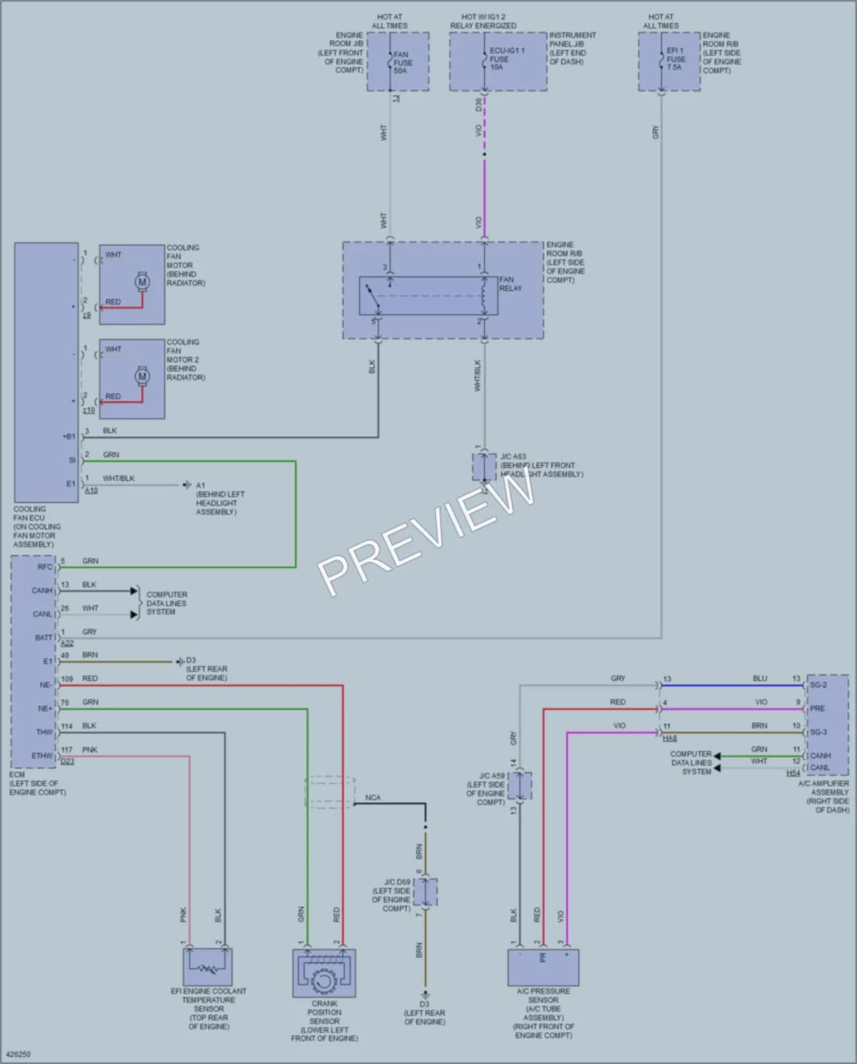 2014 Lexus ES350 Cooling Fan wiring diagram preview