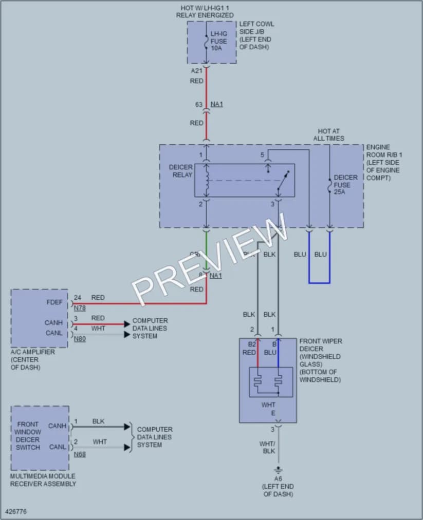 2014 Lexus GS450h Defoggers wiring diagram preview