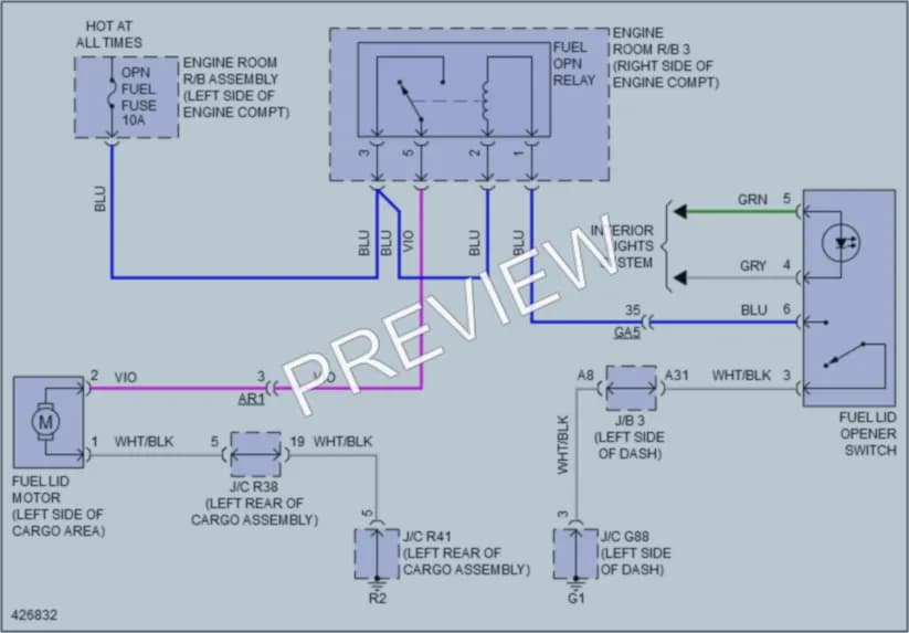 2014 Lexus GX460 Trunk Tailgate Fuel Door wiring diagram preview