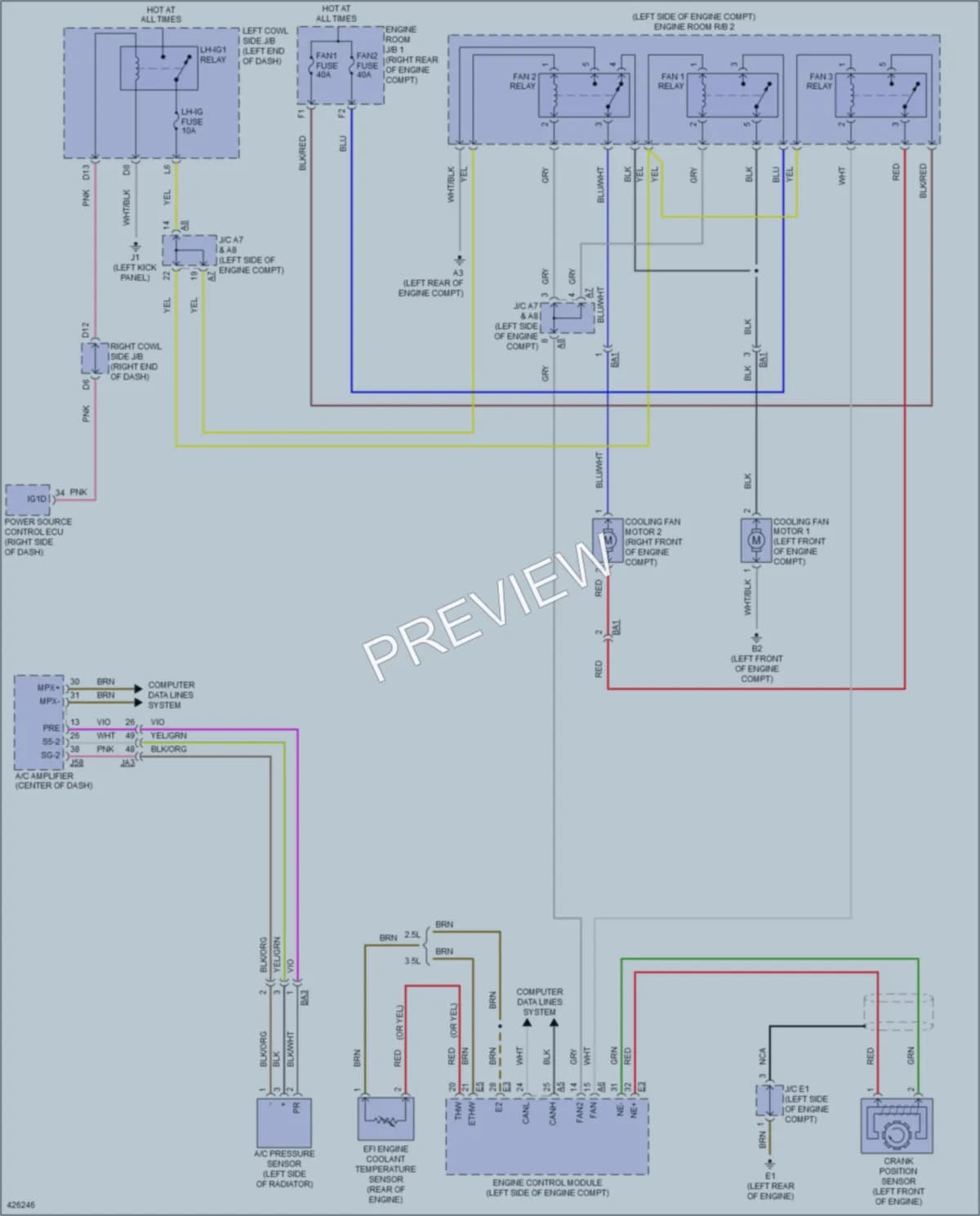 2014 Lexus IS250C Cooling Fan wiring diagram preview
