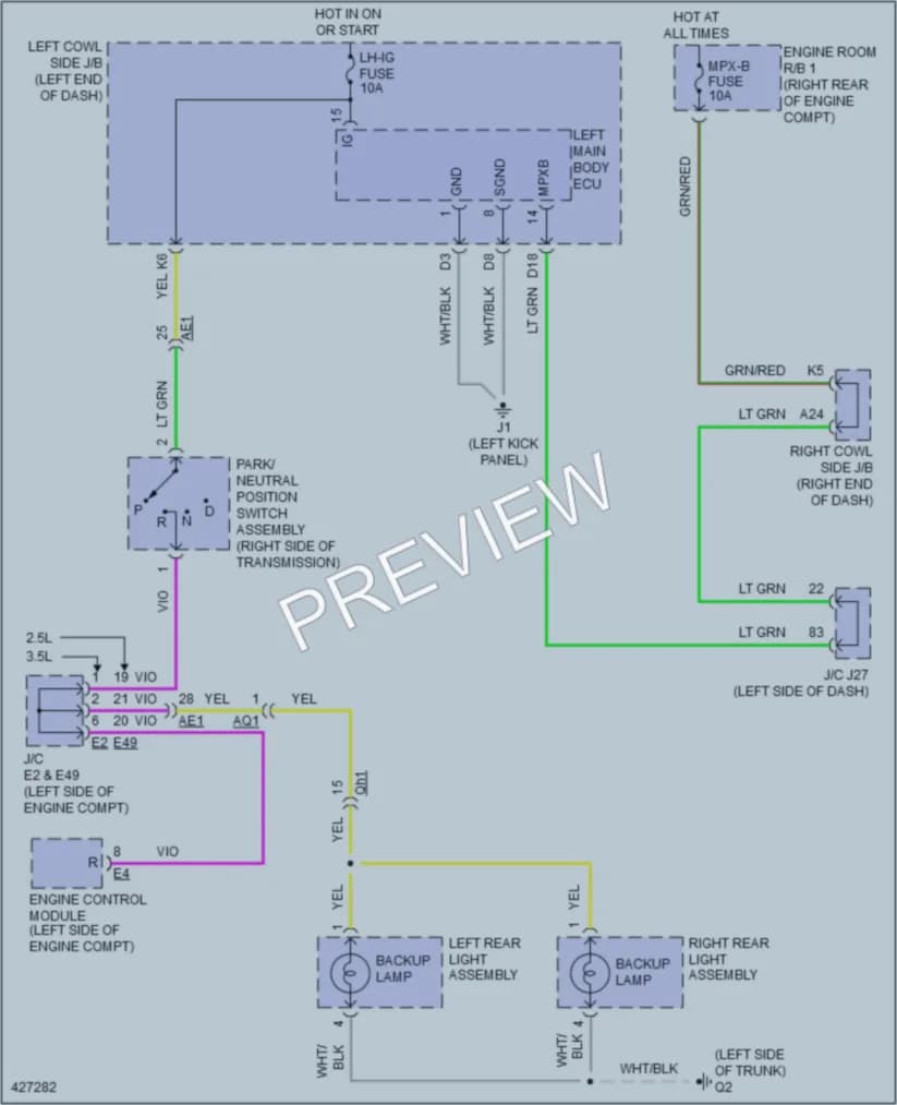 2014 Lexus IS250C Exterior Lights wiring diagram preview