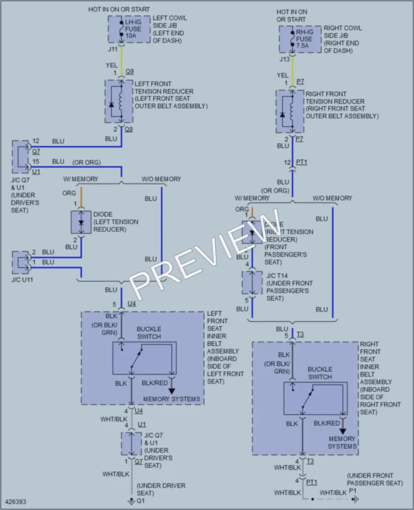 2014 Lexus IS350C Passive Restraints wiring diagram preview