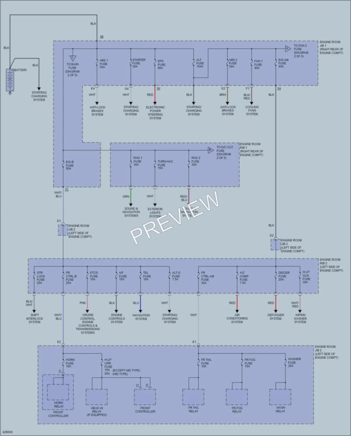 2014 Lexus IS350C Power Distribution wiring diagram preview