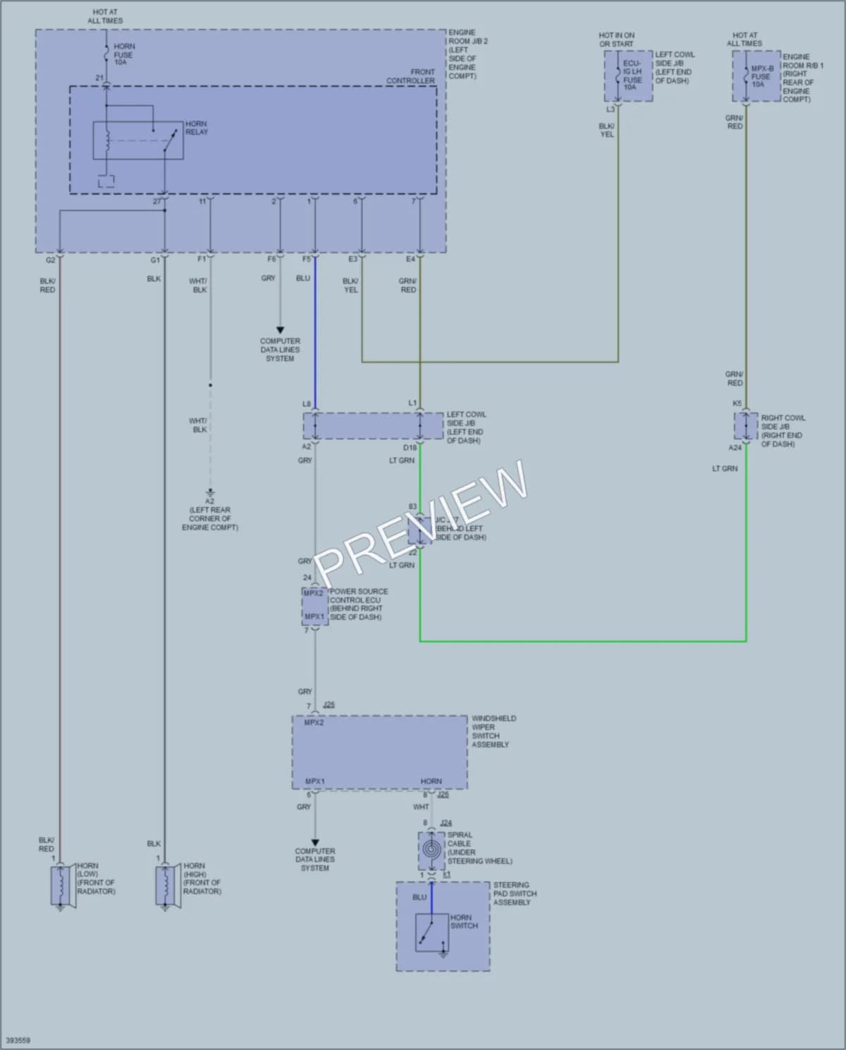 2014 Lexus ISF Horn wiring diagram preview
