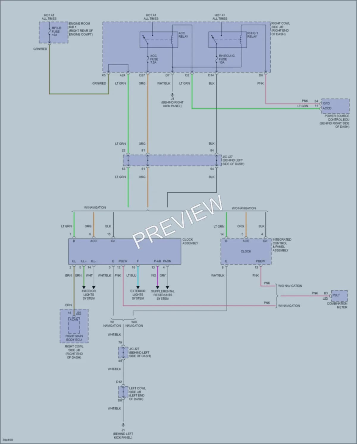 2014 Lexus ISF Instrument Cluster wiring diagram preview