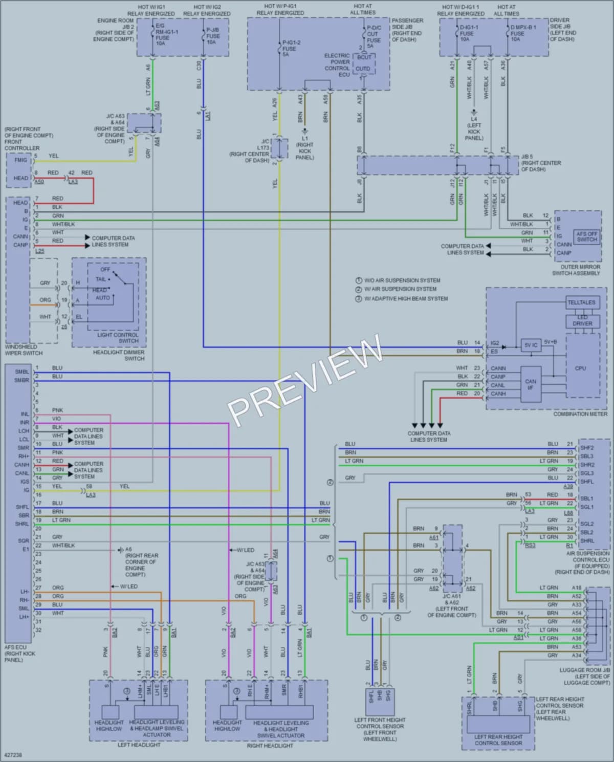 2014 Lexus LS460 Headlights wiring diagram preview