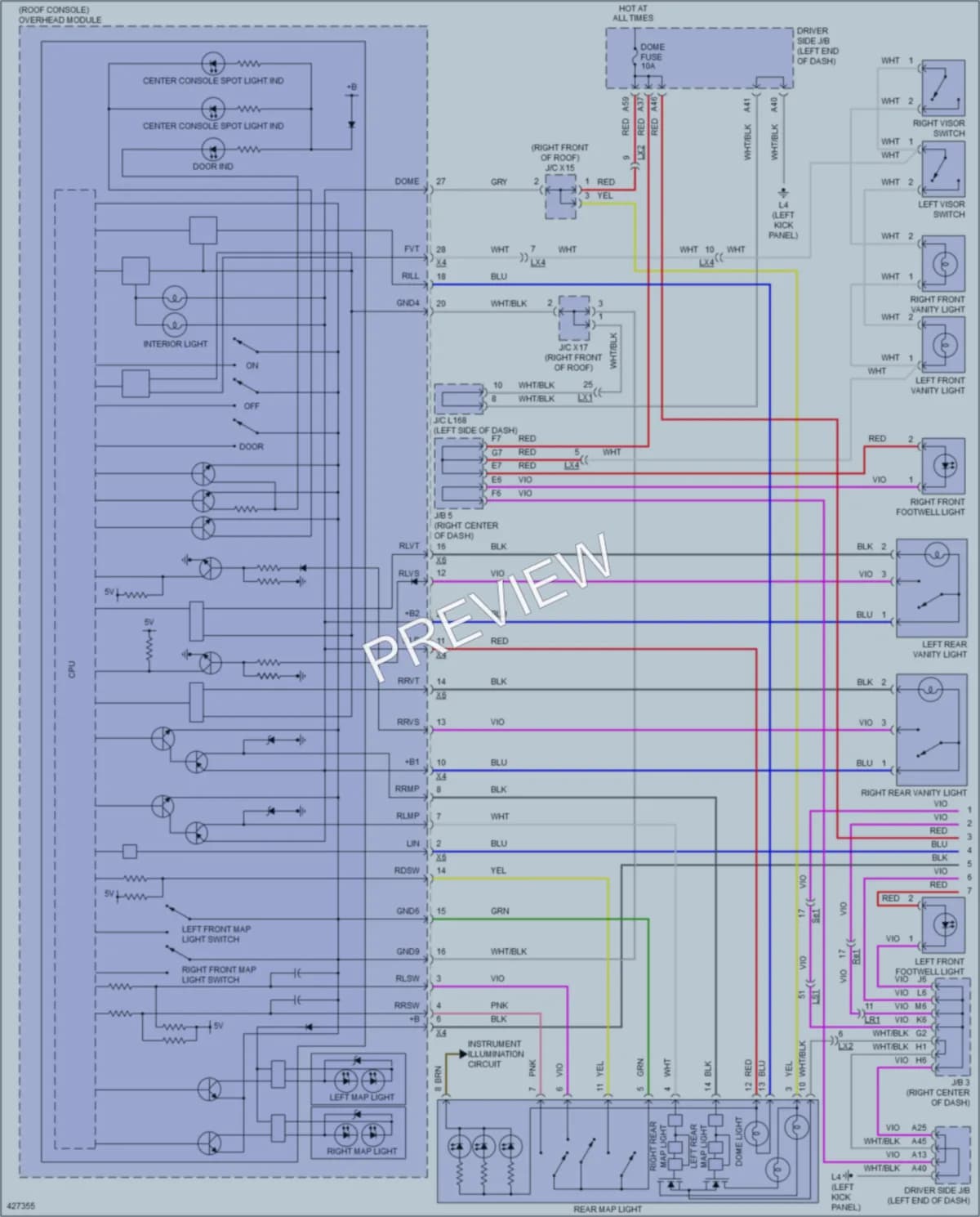 2014 Lexus LS460 Interior Lights wiring diagram preview