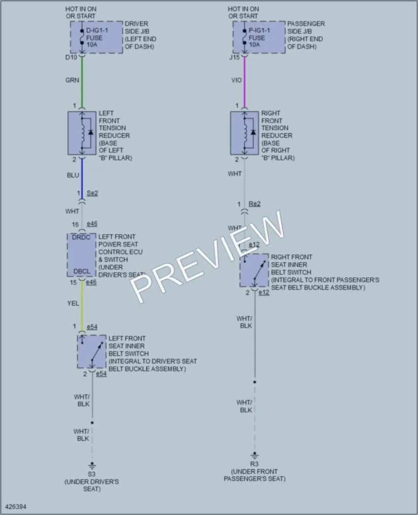 2014 Lexus LS460 Passive Restraints wiring diagram preview