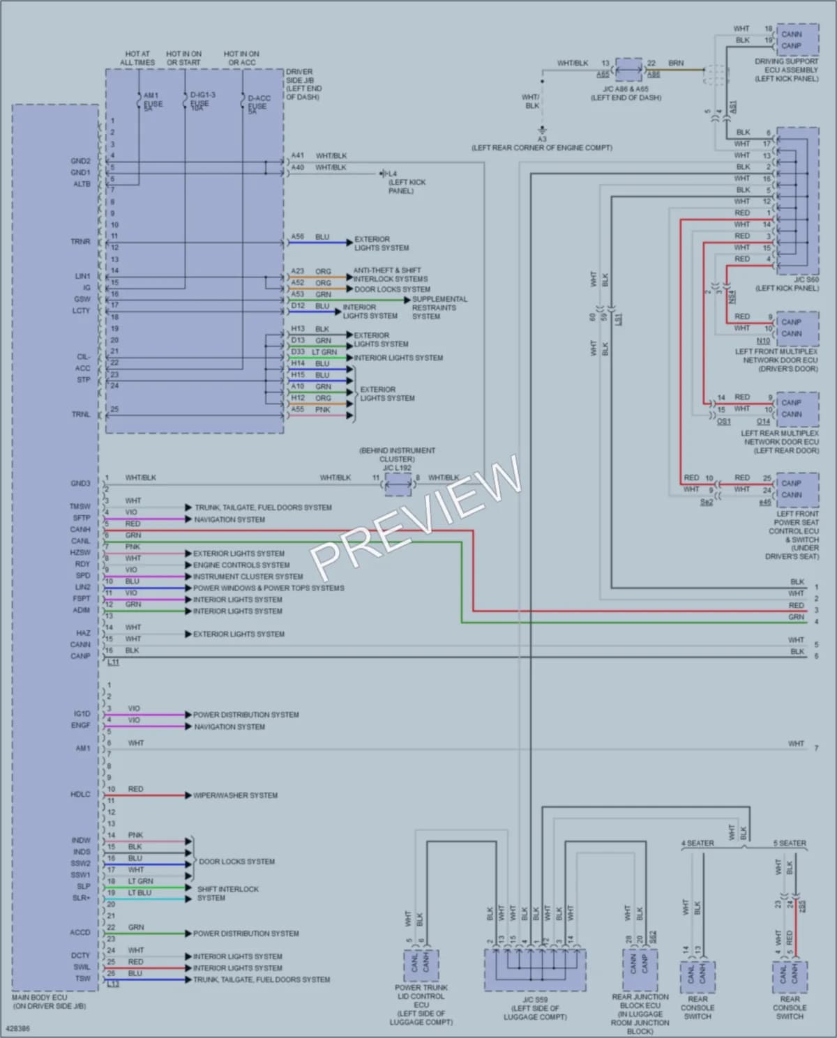 2014 Lexus LS600h Body Control Modules wiring diagram preview
