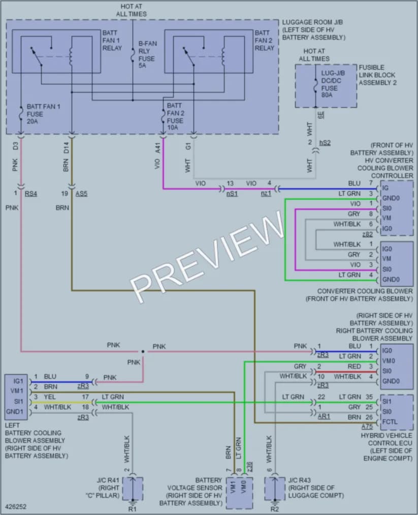 2014 Lexus LS600h Cooling Fan wiring diagram preview