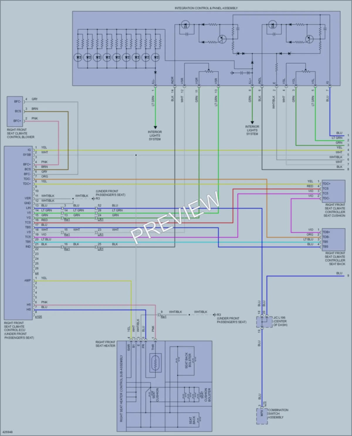 2014 Lexus LS600h Power Seats wiring diagram preview