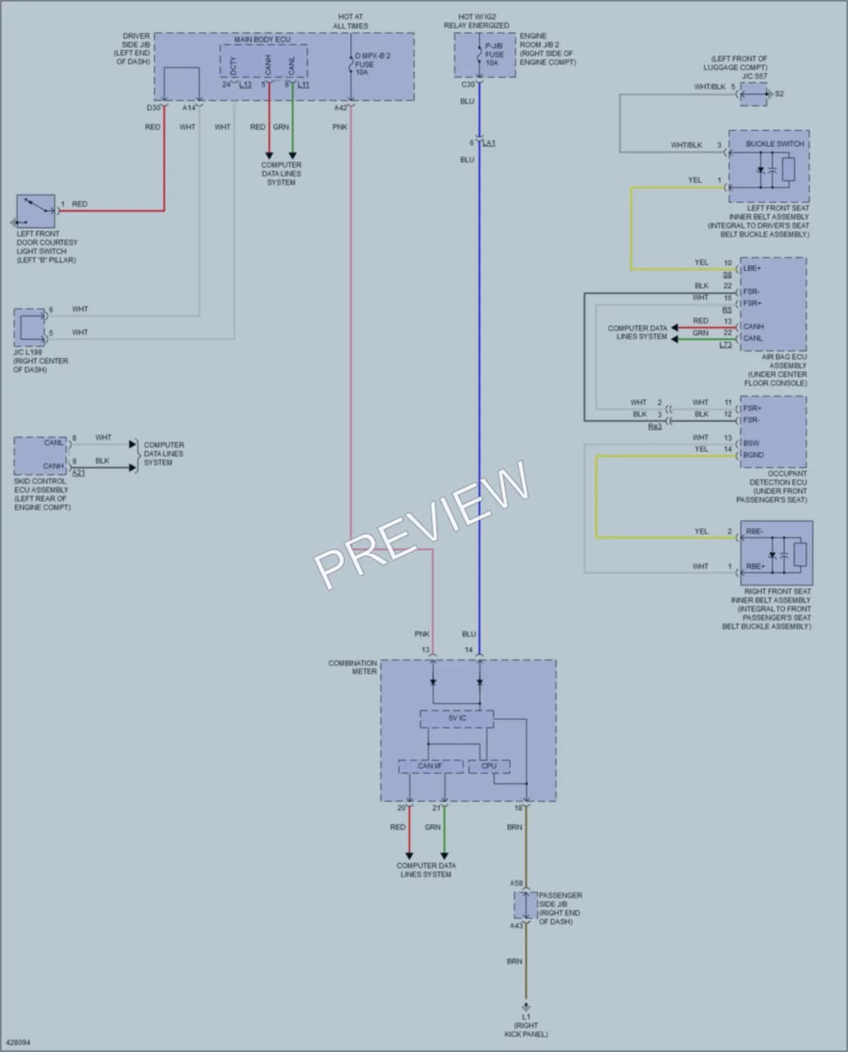 2014 Lexus LS600h Warning Systems wiring diagram preview