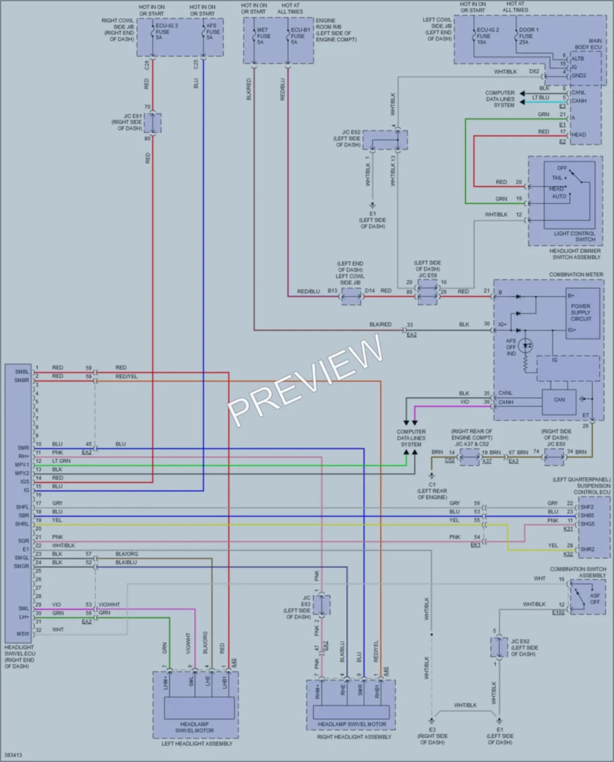 2014 Lexus LX570 Headlights wiring diagram preview