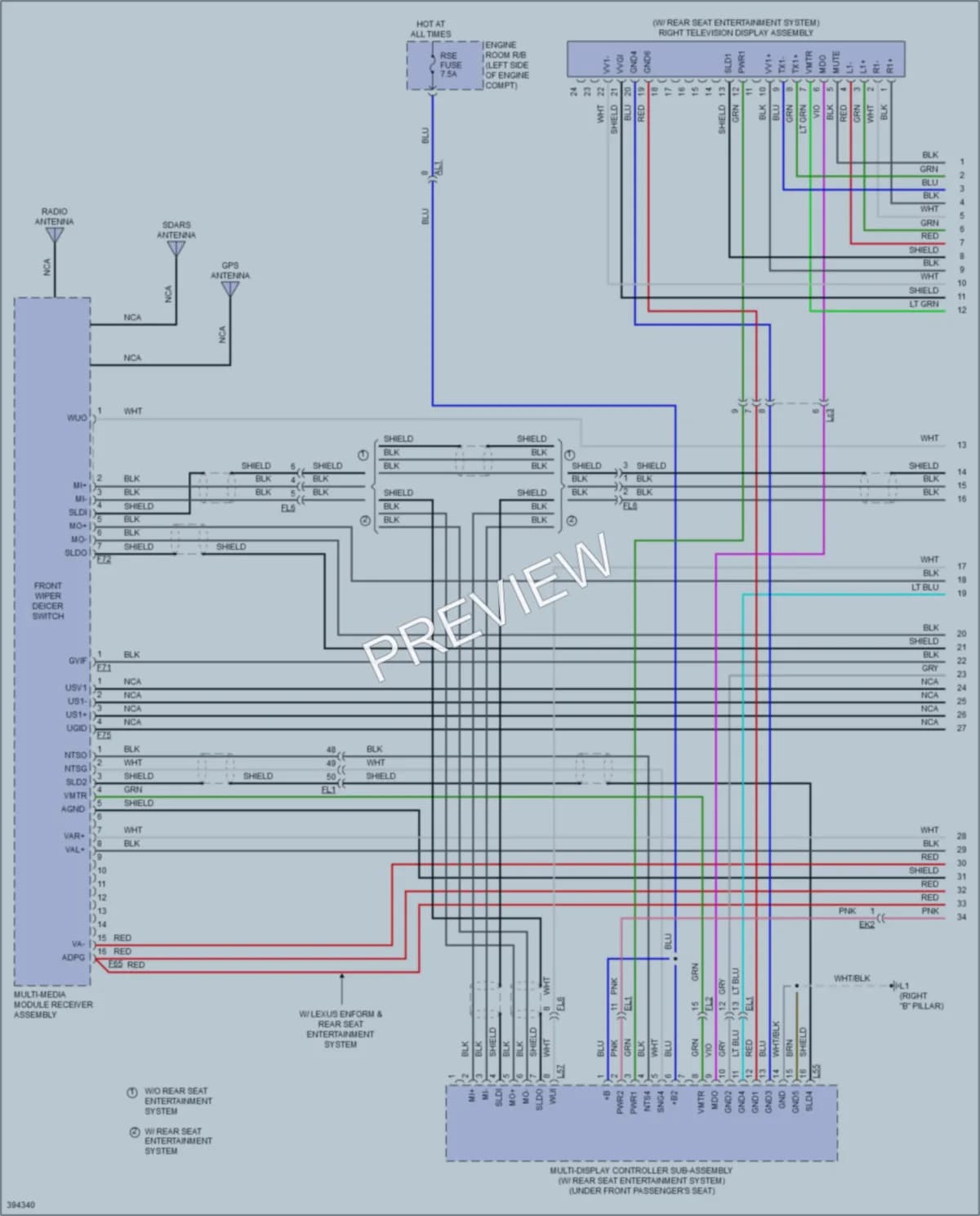 2014 Lexus LX570 Navigation wiring diagram preview